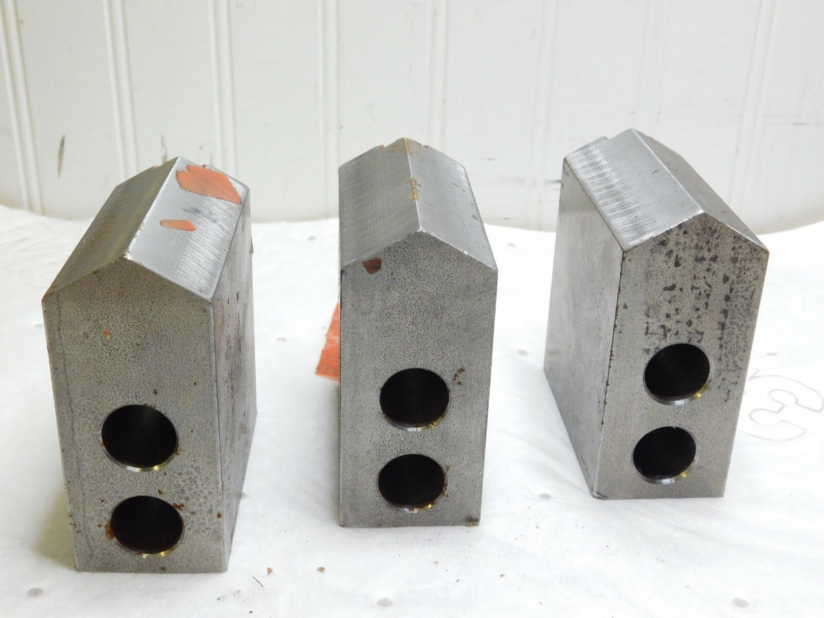 H & R 3 Piece Square Soft Lathe Chuck Jaw Set Serrated 1.5mm x 60° 82-3.5-P