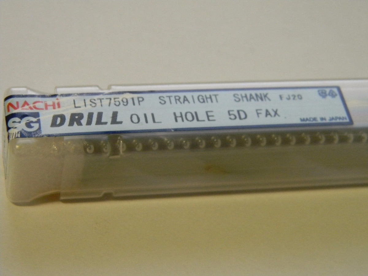 Nachi L7591P 5/8" Oil Hole 5D Fax Straight Shank Powder Metal SG Coated Dri