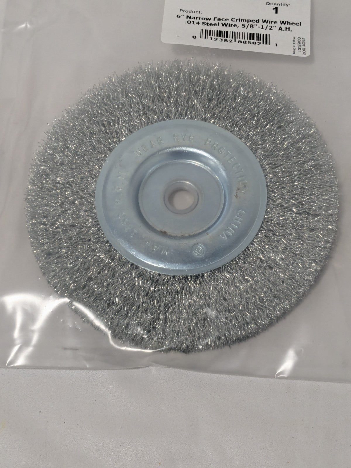 Tru-Maxx Wheel Brush: 6" Dia, Crimped 1/2" Hole, Steel 2 Pack 32246548