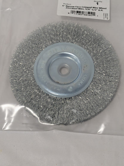 Tru-Maxx Wheel Brush: 6" Dia, Crimped 1/2" Hole, Steel 2 Pack 32246548