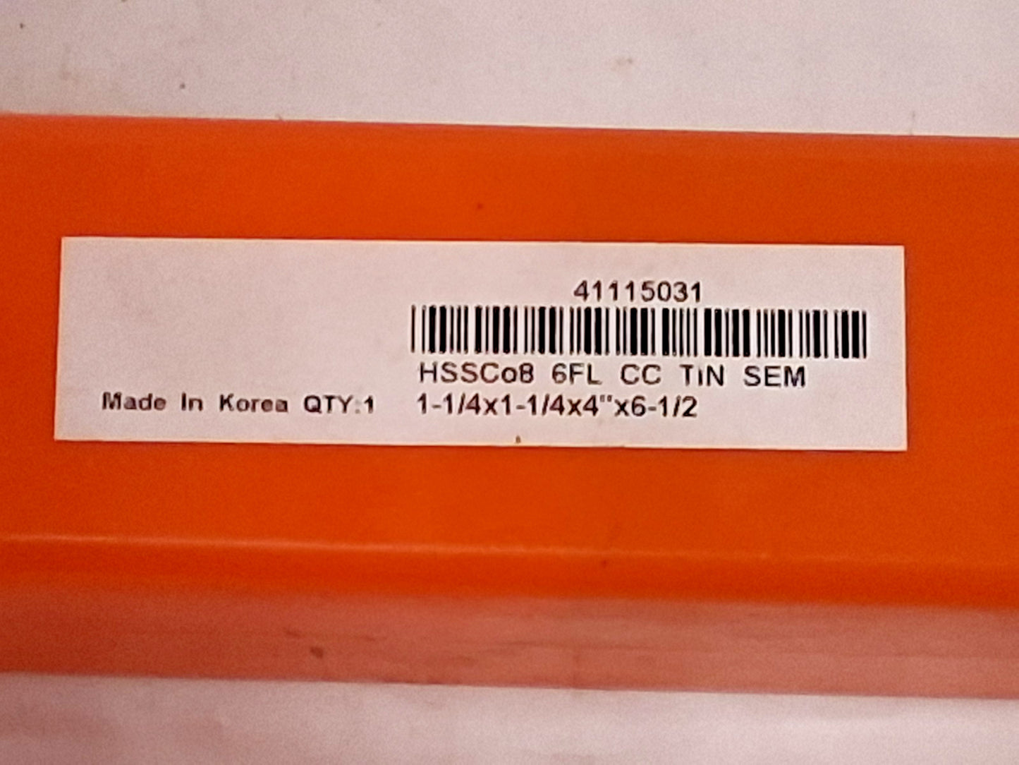Hertel Cobalt Square End Mills 1-1/4" Dia 4" LOC 6FL 41115031
