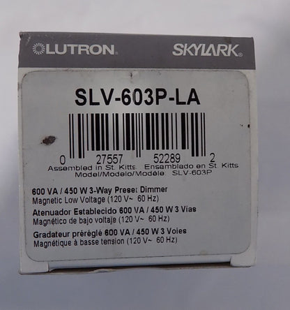 Lutron SLV-603P-LA Skylark 600W Magnetic Low Voltage 3-Way Dimmer LT Almond