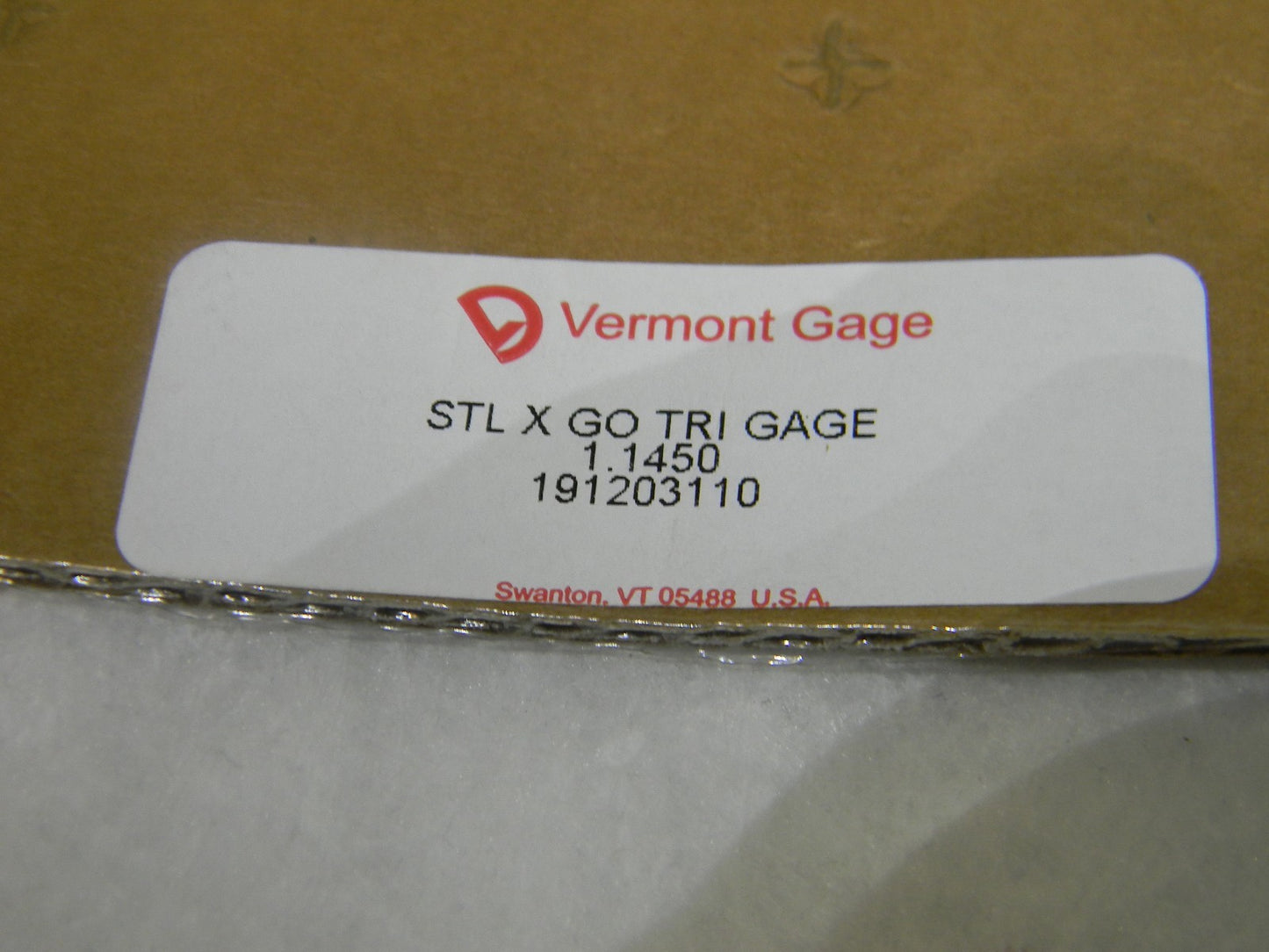 Vermont Gage Class X Plus Steel Pin Gage Go 1.1450 Plus Tolerance 191203110
