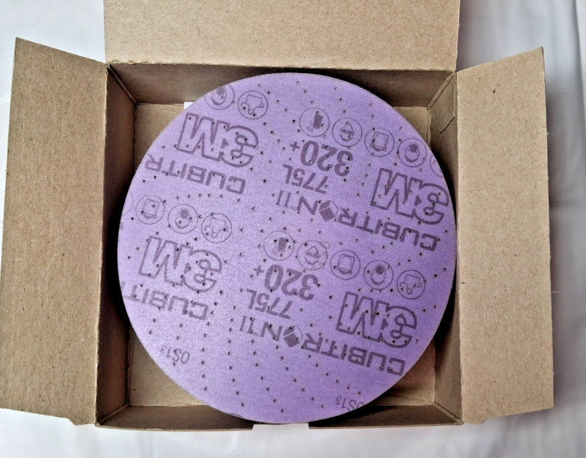 3M Cubitron II Ceramic Sanding Discs 775L 6" 320+ Grit Film QTY50 47082