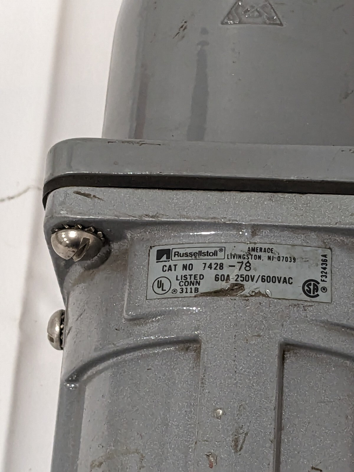 Russellstoll Pin and Sleeve Connector 7428-78 USED