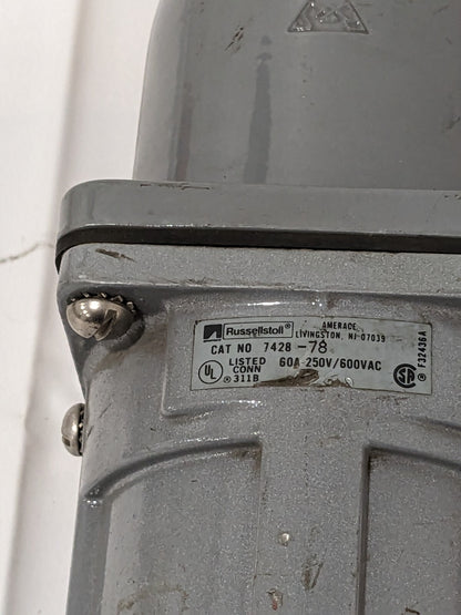 Russellstoll Pin and Sleeve Connector 7428-78 USED