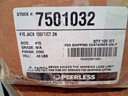 Peerless Chain Single Jack Chain 0.135" Dia 7501032