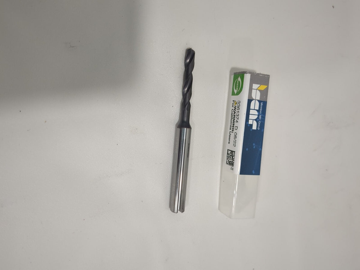 ISCAR Jobber Drill: 3.80 mm Dia, 140 deg Point, Solid Carbide 6154476