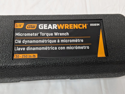 GEARWRENCH Micrometer Torque Wrench 3/8" DR 30"-250" Lb Max 85061M