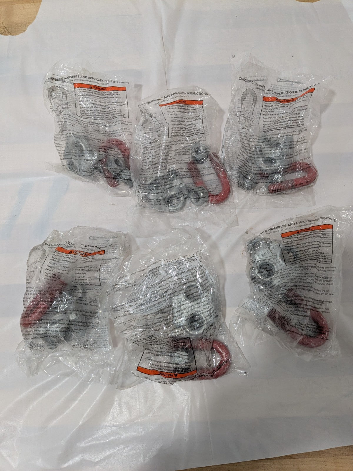 Crosby G-450 Red U-Bolt Wire Rope Clip, 3/8" Size Qty 6 2001654