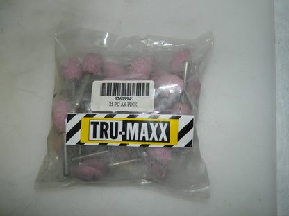 Tru-Maxx Mounted Points 25Pk A6 Pink 3/4 Head Dia  x 1-1/8" Thickness 02609