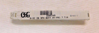 OSG Spiral Bottoming Flute Tap #8-32 UNC 2B 3FL RH HSS TiN #2985305