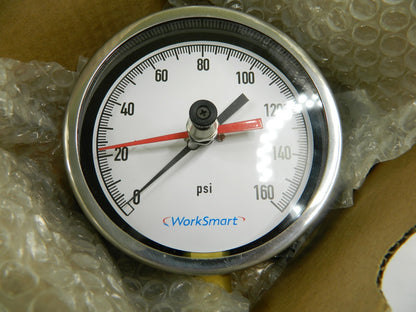 WorkSmart Pressure Gauge 4.5" 160 PSI 1/4NPT LM W/AL CS WS-PE-306