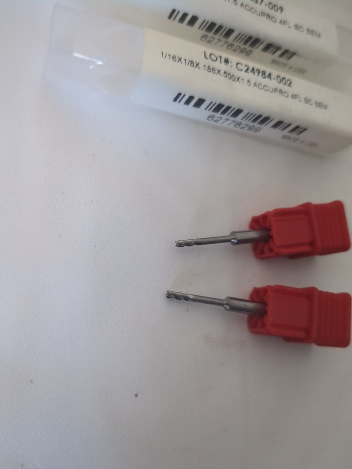 Accupro 2pc Square End Mill: 0.0625" Dia, 0.1860" LOC, 4 Fl Carbide 14883465