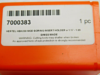 Hertel Modular Boring Cutting Unit Head Series HBH200 87.75mm Min Diam 7000383