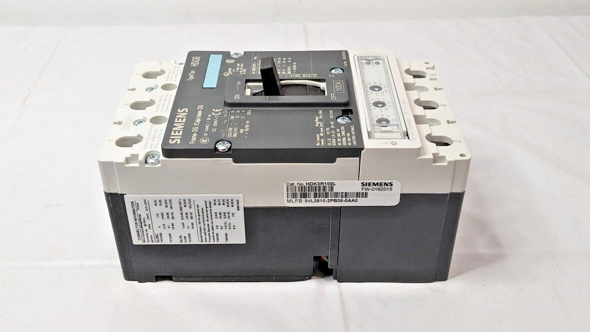 Siemens HDK3R100L VL Series 100A Circuit Breaker 3 Pole 600V ETU5-LI W/Trip Lugs