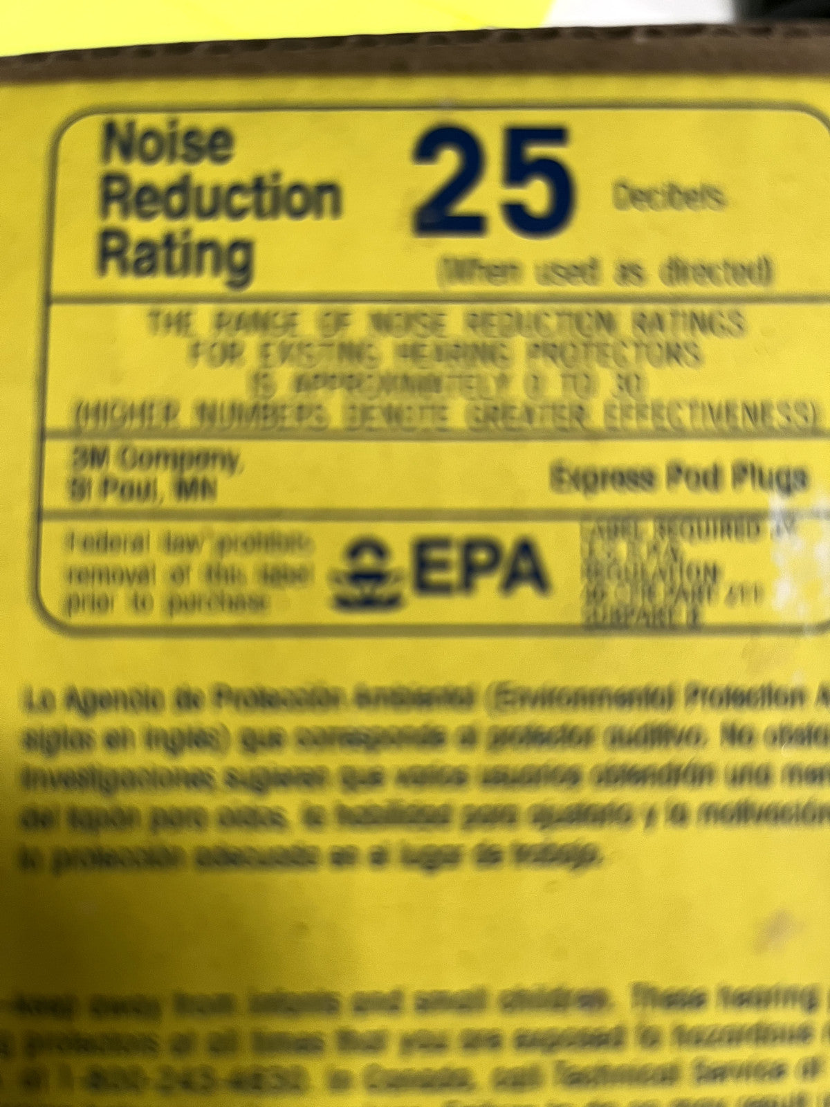 3M Earplugs: 25 dB, Foam, Round, Push-In Stem, Corded 100 pairs