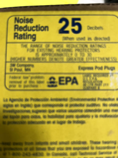 3M Earplugs: 25 dB, Foam, Round, Push-In Stem, Corded 100 pairs