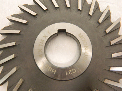 Moon Cutter 4" Diam x 1/4" Face Width Straight Tooth Side Milling Cutter SM4250