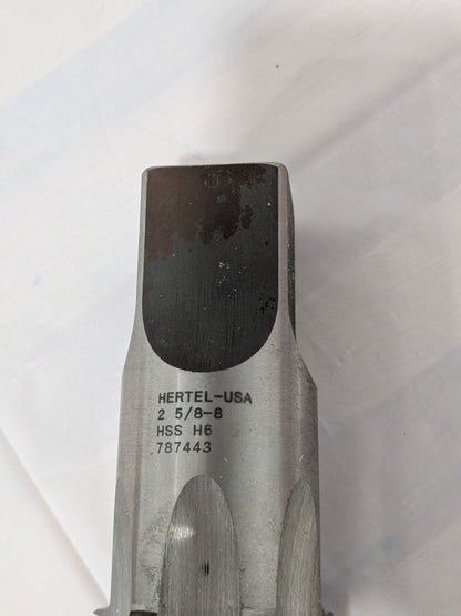 HERTEL Straight Flute Tap: 2-5/8-8 UNS, 6 Flutes, Plug Chamfer HSS 87042