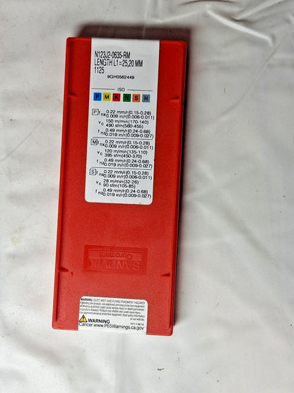 Sandvik Carbide Coromant Grooving Inserts 10PK N123J2-0635-RM 1125 5736805