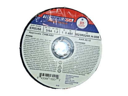 Techniweld USA MIG Welding Wire 0.0470" Dia, Aluminum 5.000 lb Roll 5356