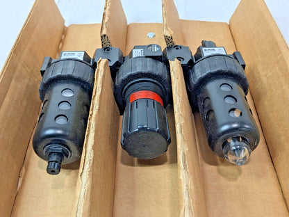 PARKER 3 Piece Combo Filter Regulator Lubricator 1/4" 125 PSI 06B12A13A2BC