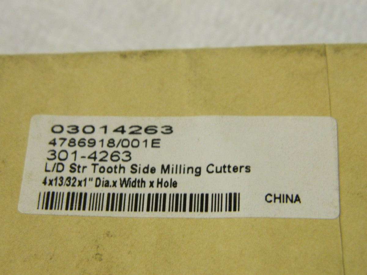 Precision Straight Tooth Side Milling Cutters Cutter 4" x 13/32" x 1&q
