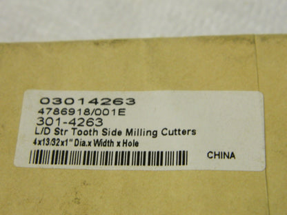 Precision Straight Tooth Side Milling Cutters Cutter 4" x 13/32" x 1&q