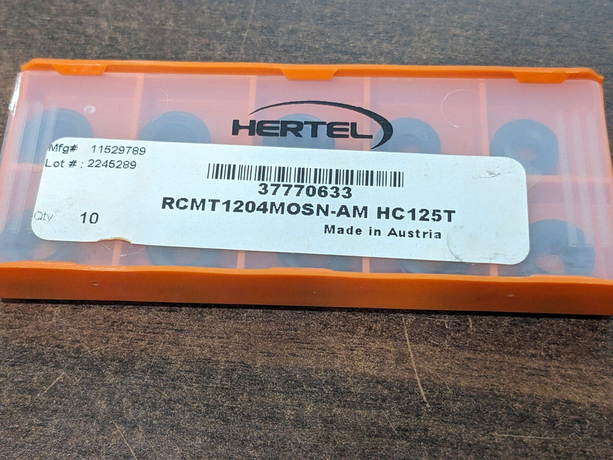HERTEL Turning Insert 10pk: RCMT1204MOSNAM HC125T, Carbide 1000726
