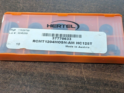 HERTEL Turning Insert 10pk: RCMT1204MOSNAM HC125T, Carbide 1000726