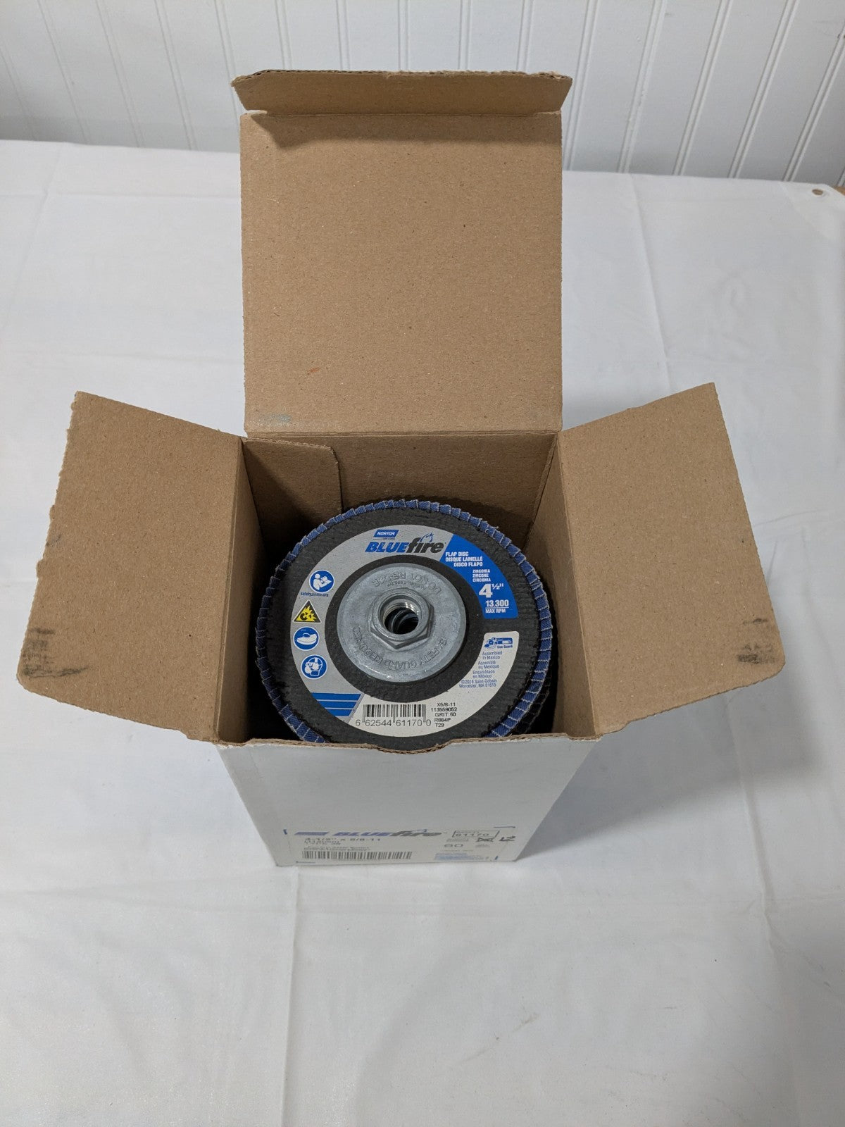 Norton Flap Disc: 4-1/2" Dia, 60 Grit, ZA, Type 29, Box of 12 66254461170