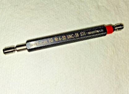 Emuge STI Plug Thread Gage #6-32 Thread 3B Double End Go & No Go L0100110.5613