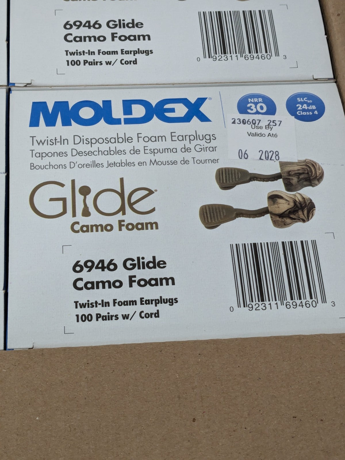 MOLDEX Camo Earplugs Foam Push-In Corded Qty 400 (Exp 06/28) 6946