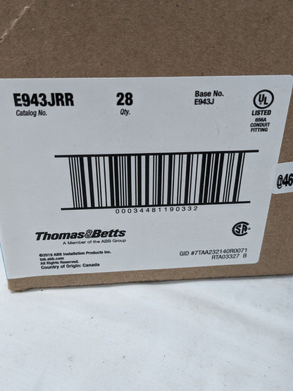 T&amp;B Conduit Male Adapter: For Rigid, PVC, 2" Trade Size Qty 28 E943J