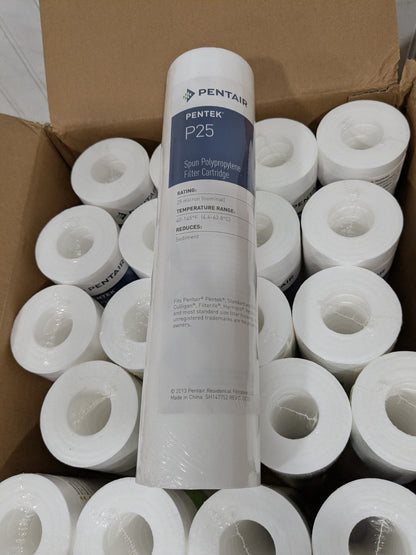 (24) Pentair Plumbing Cartridge Filter: 2-3/8" OD, 9-7/8" L, 25 micron 155015-43