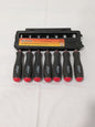 Bondhus Nut Driver Set: 7 Pc, 6 to 12 mm, Hollow Shaft, Ergonomic Handle 48492