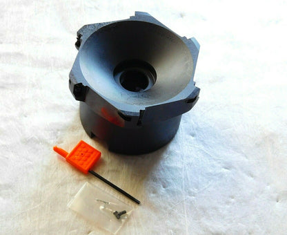 Mitsubishi Index Face Mill Cutter 1-1/2" Bore x 4" Diam 6 Inserts BAP3