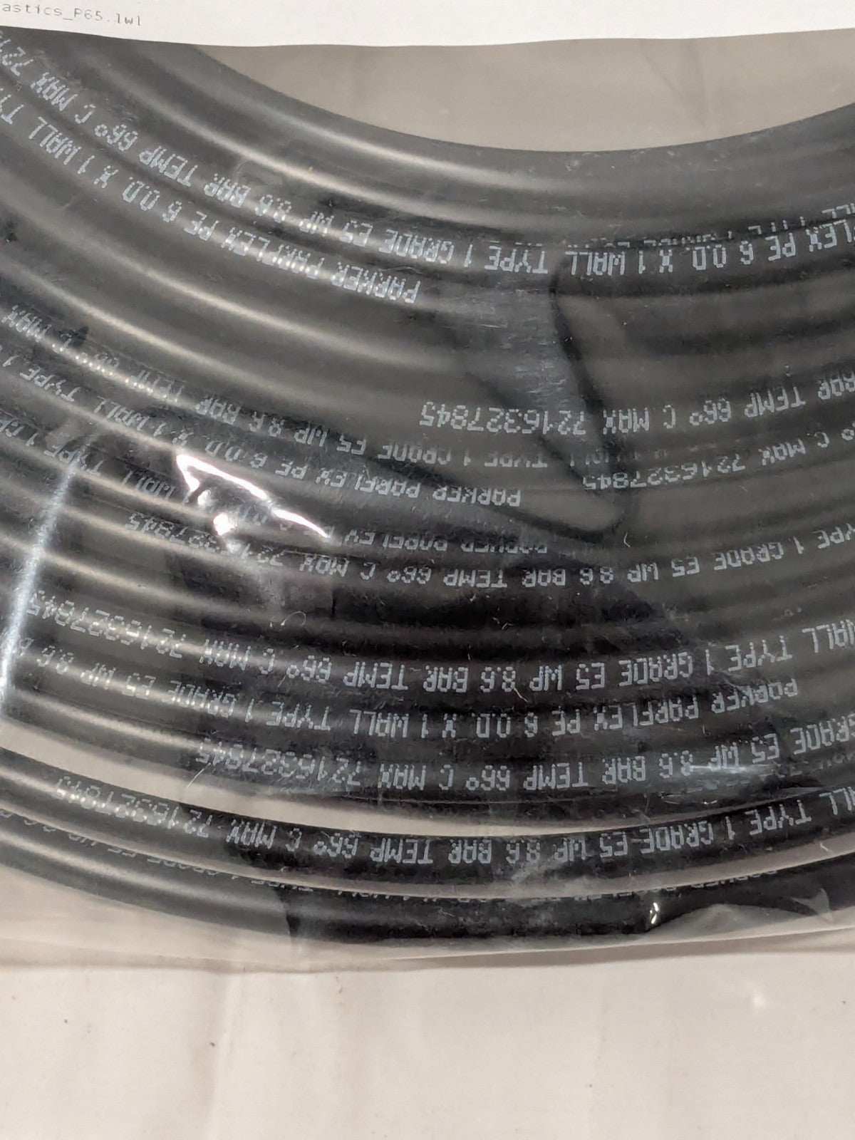 Parker Black Polyethylene Tube: 100' Long, 4mm I.D. EB-6X1-0100-DUP