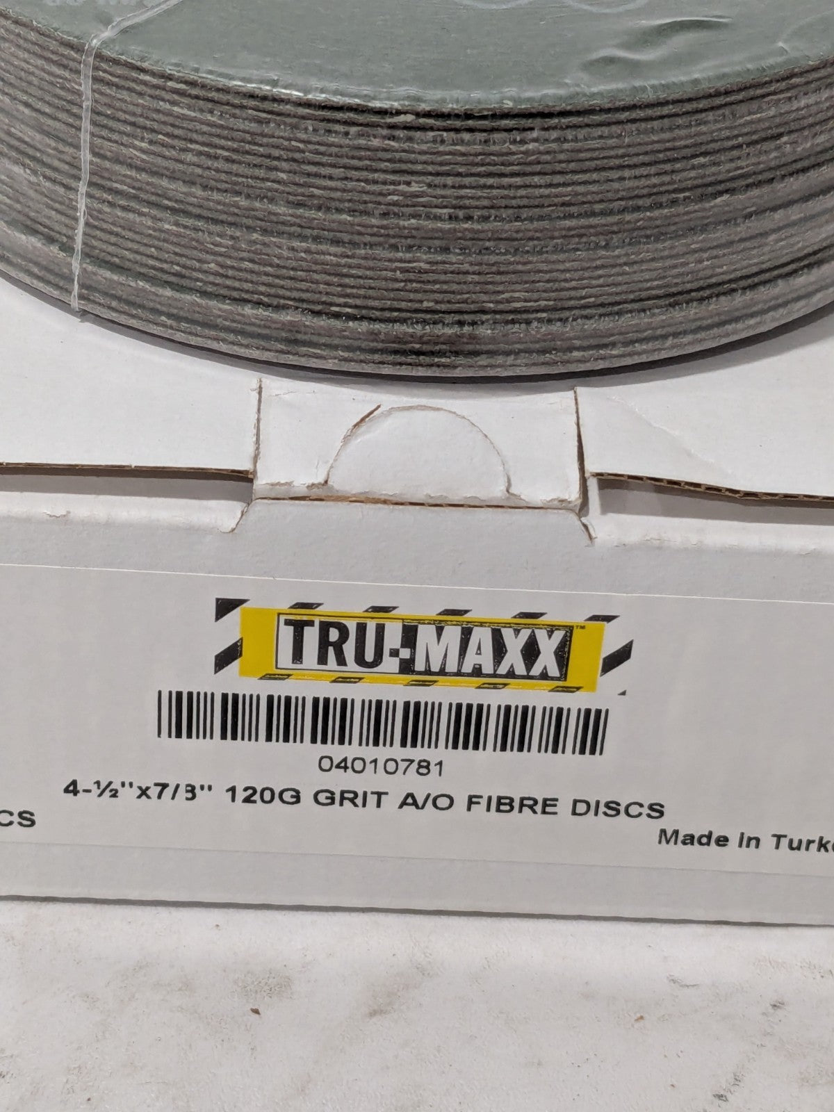 (25) Tru-Maxx Fiber Disc: 4-1/2" Disc Dia, 7/8" Hole, Arbor Hole, 120 G 04010781