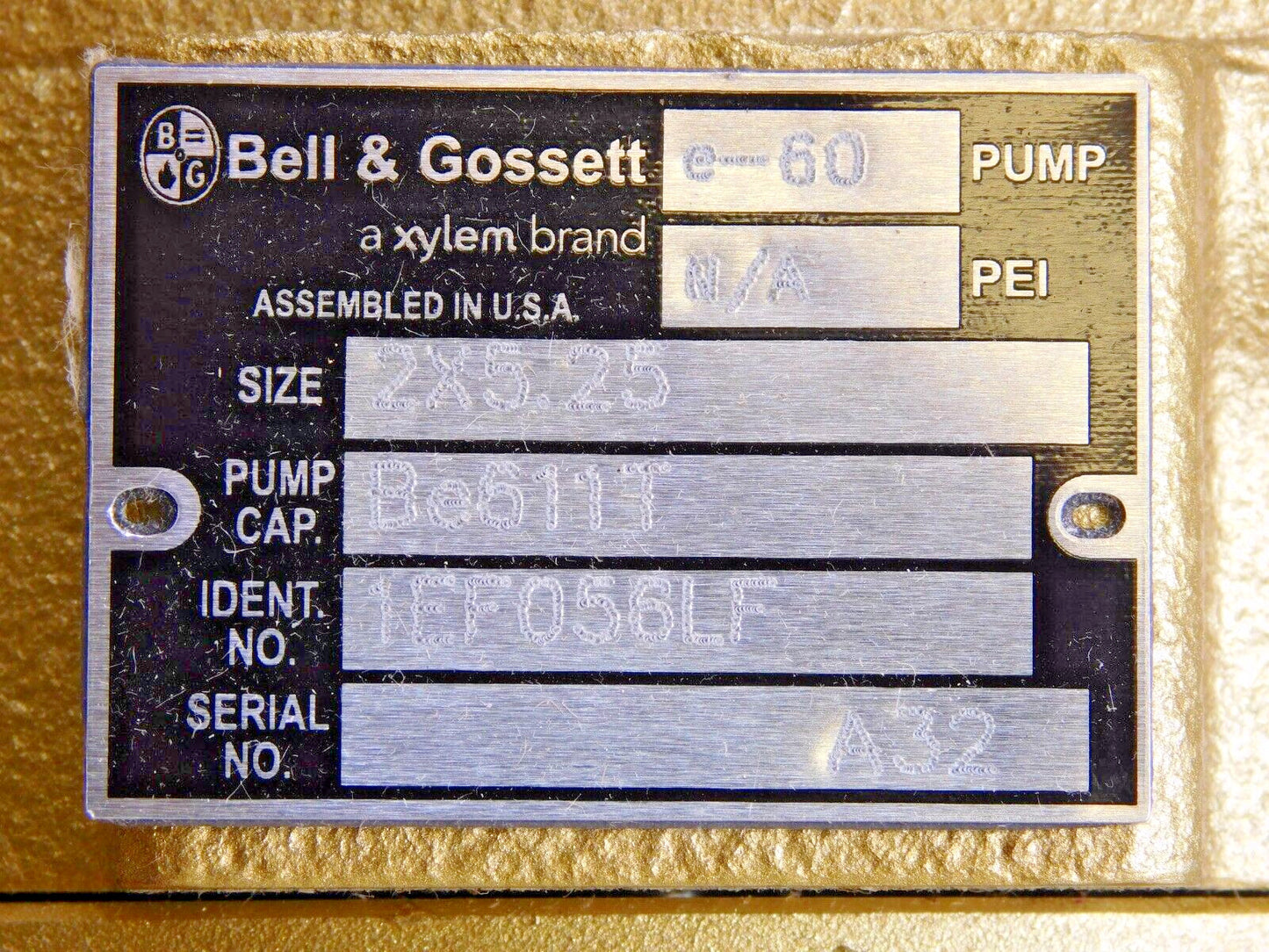 Xylem-Bell & Gossett Small Flex Coupled In-Line Centrifugal Pump Be611T 1EF056LF
