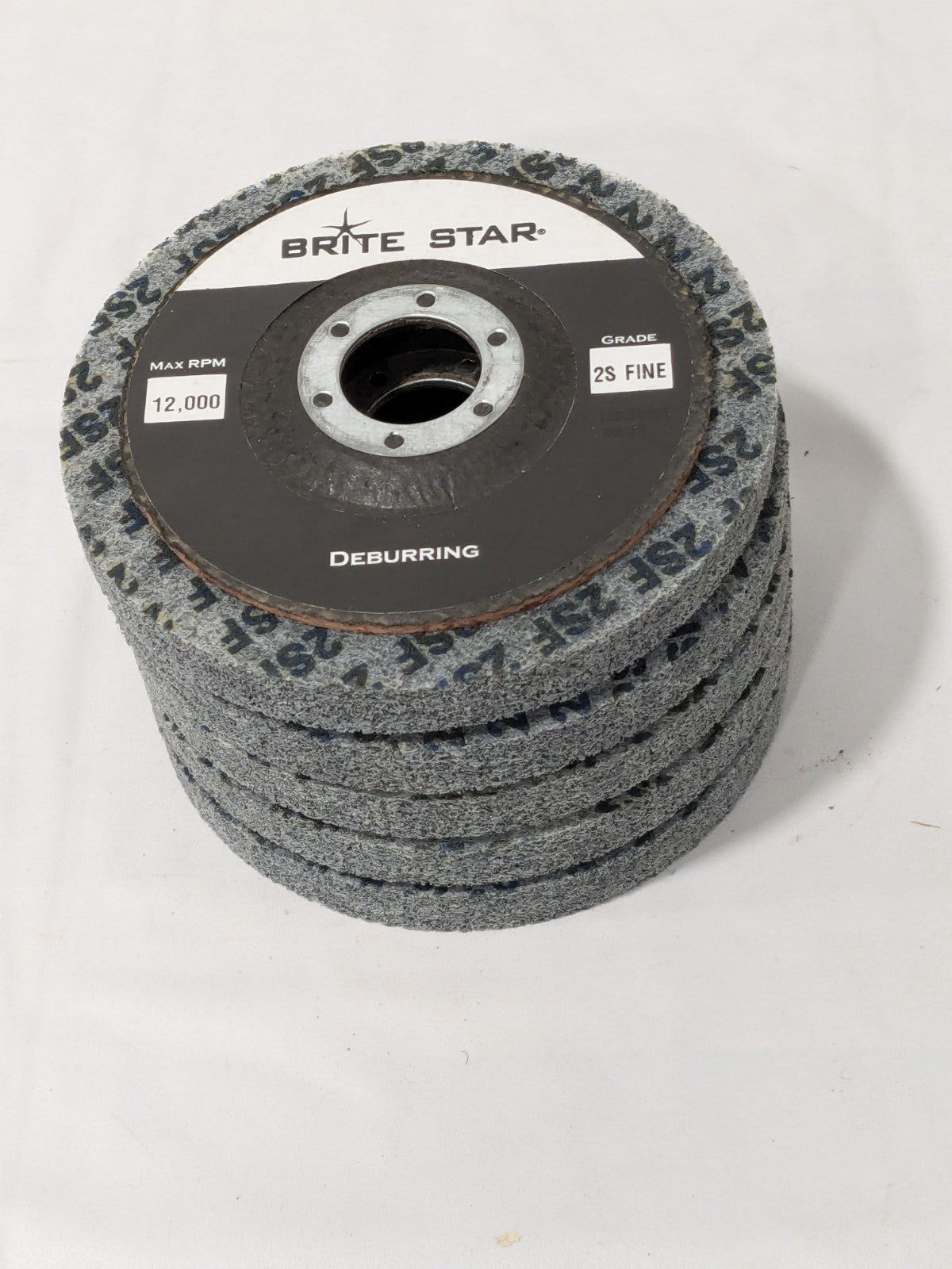 Brite Star Deburring Disc: 4-1/2" Dia, 7/8" Hole, Fine Grade Qty 5 66261112570