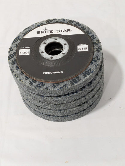 Brite Star Deburring Disc: 4-1/2" Dia, 7/8" Hole, Fine Grade Qty 5 66261112570
