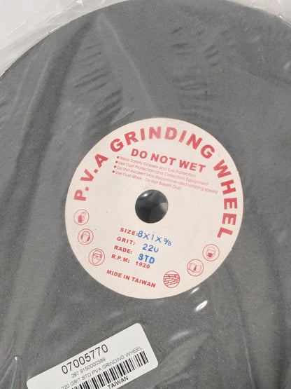 STD PVA GRINDING WHEEL 8" X 1" X 5/8", 220 GRIT 07005770