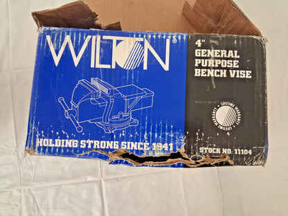 Wilton Bench Vise 4" Jaw Width 4" Opening 2-1/4" Throat Depth 11104