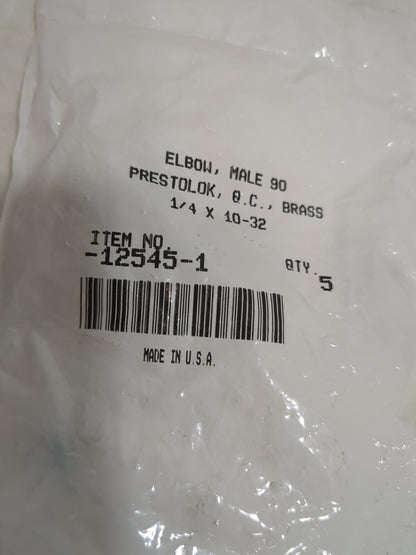 PARKER 5pk 10-32 Thread Push-to-Connect TubexMalexTubexMale -12545-1