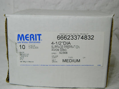 Norton Surface Prep Avos Discs Size 4-1/2 " Dia Medium Grain Qty 10 6662337