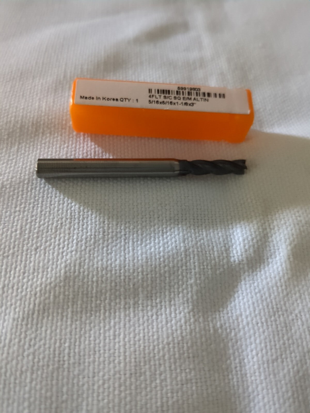 HERTEL Square End Mill: 5/16" Dia, 1-1/8" LOC, 4 Flute, Solid Carbide 750443