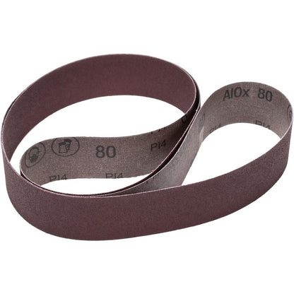 3M Abrasive Belt: 2" Wide, 72" OAL, 80 Grit, Aluminum Oxide box of 50 7000148147