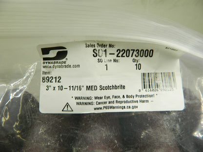 DYNABRADE Abrasive Belt: 3 Wide, 10-11/16 Long, Aluminum Oxide Qty 10 89212